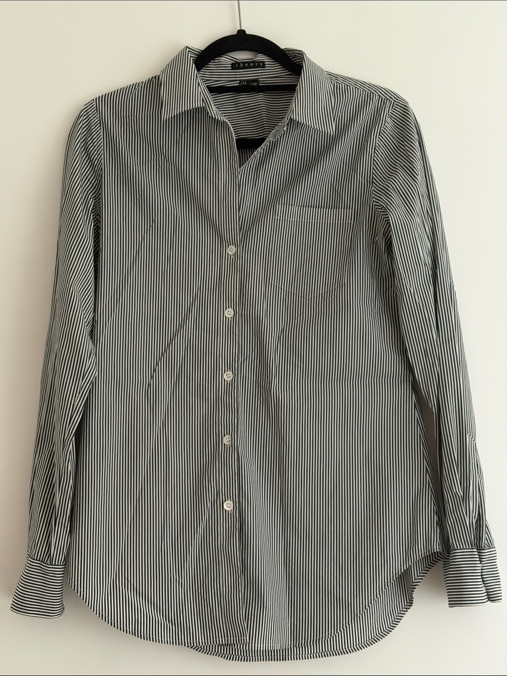 Theory - Striped Long Sleeve Collared Shirt - Women’s Medium